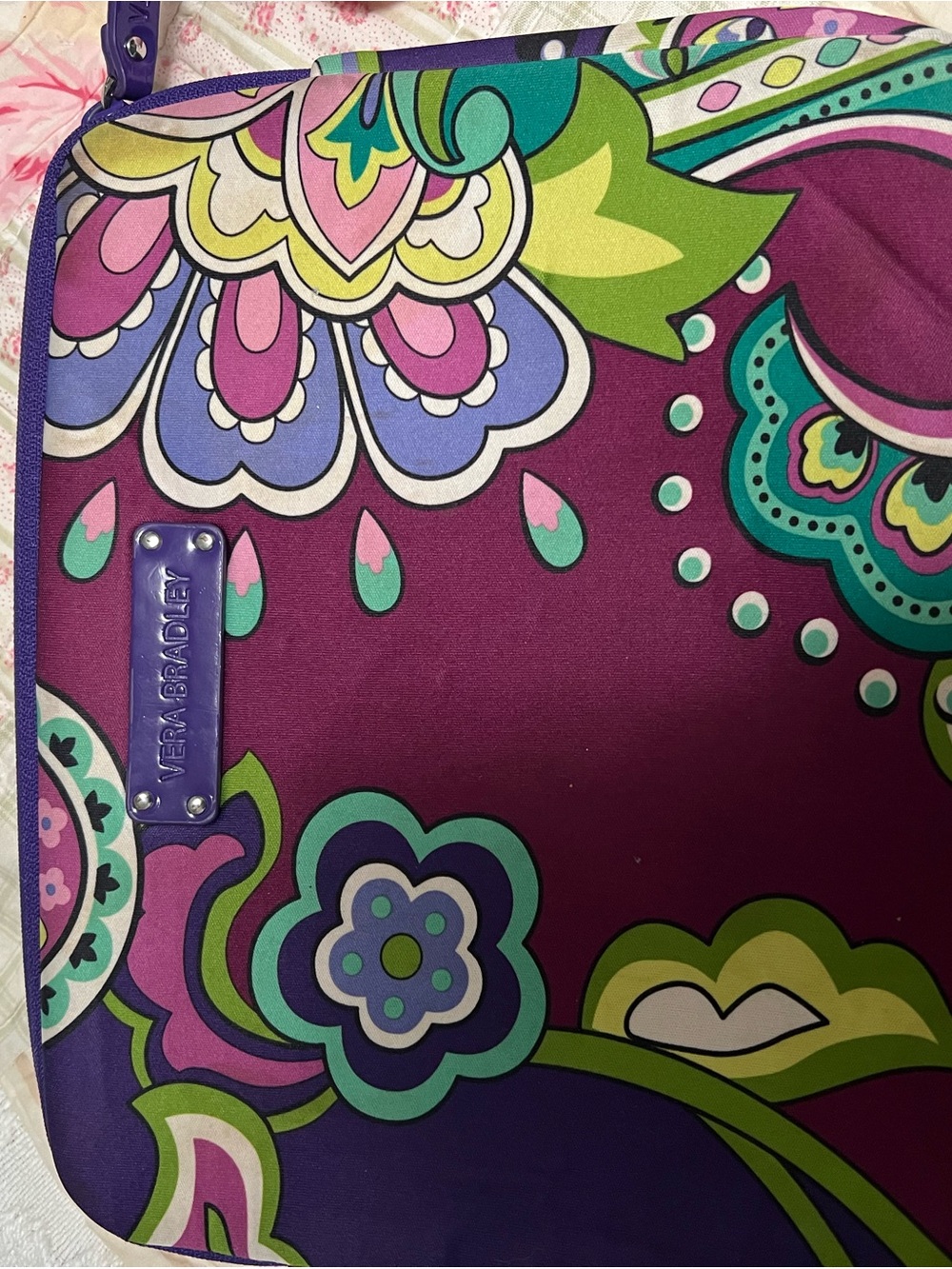 Vera Bradley Deep Purple Signature Lined Sleeve
